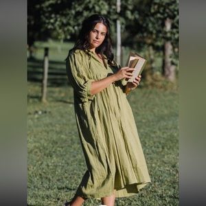 Daughters of India fern gauze midi dress